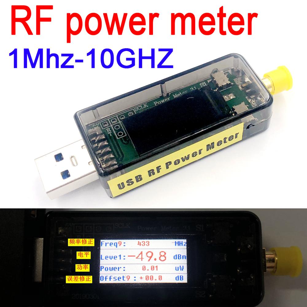 Portable USB RF power meter LF to 10GHZ -45-0 dBm adjustable attenuation value 0.96 OLED digital display
