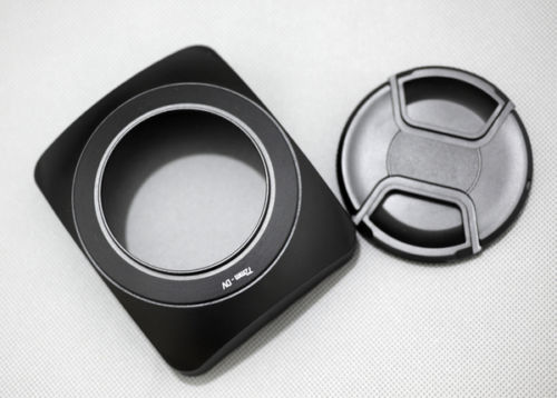 vierkante 72mm zonnekap met lensdop voor DV Camcorders universele big size rubber lens hoods