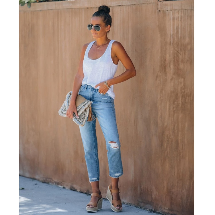 Women's Jeans Ripped Holes Women's Jeans Women Denim Jeans