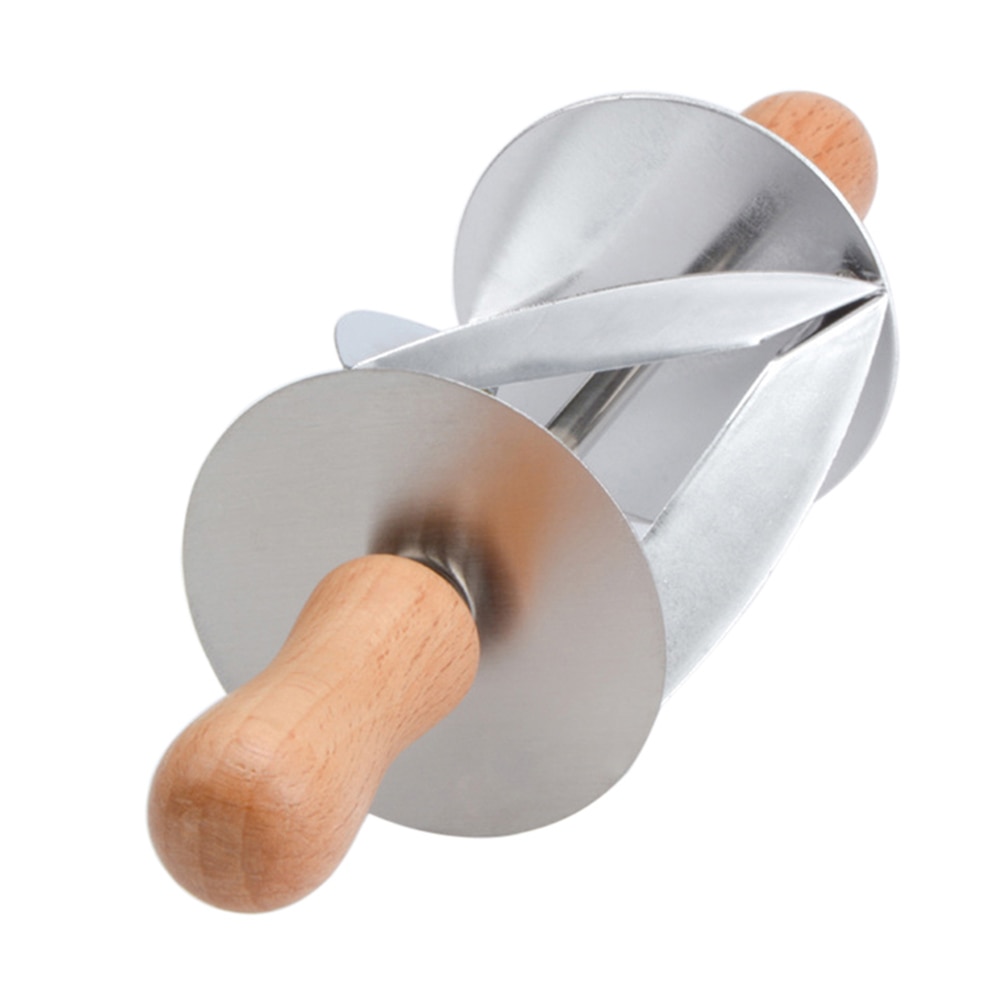 Cute Rolling Pastry Dough Cutter Stainless Steel Wooden Handle for Making Croissant Bread Baking Tool HY99 AU01