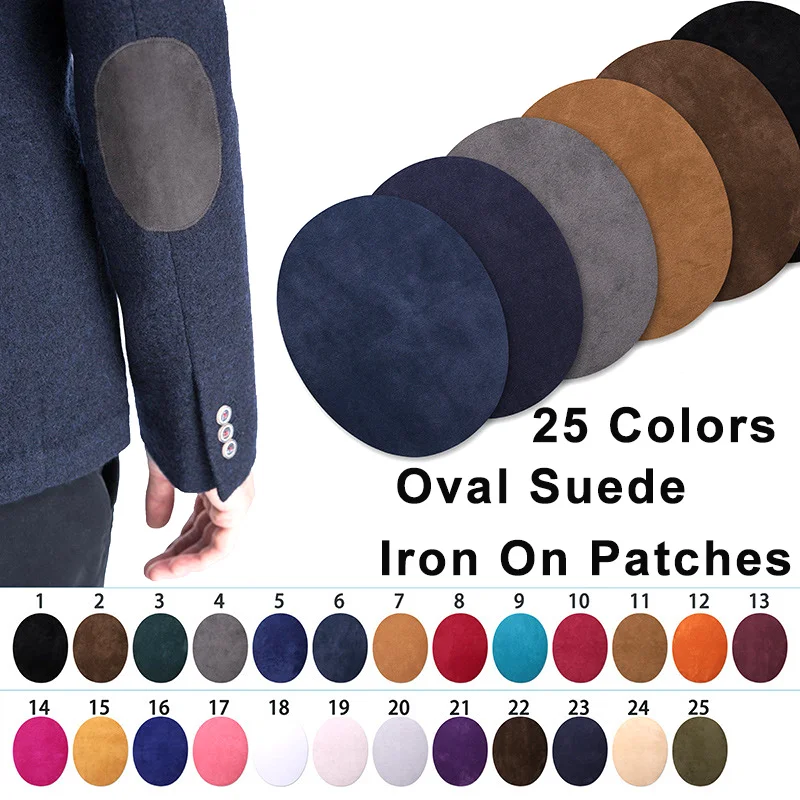4 stuks opstrijkbare patches reparatiepatches ovale suède koeienhuid elleboogpatches elleboog knie fluwelen patches voor trui reparatie kleding jeans