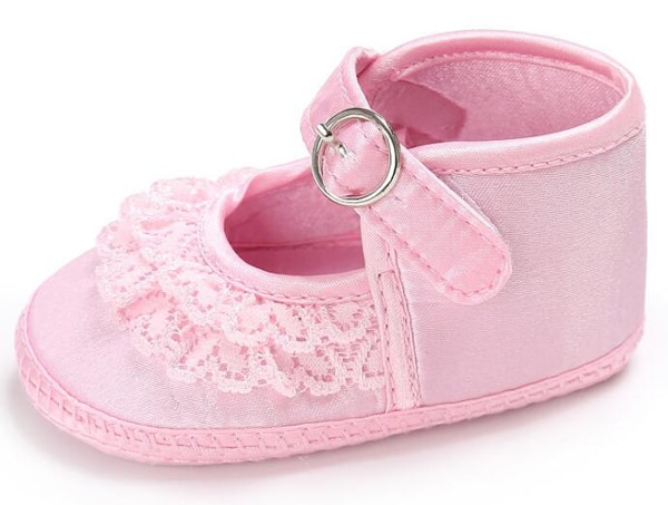 Baby piger sko nyfødte hvid satin blonder spædbarn sko forvandrere små piger krybbe sko skridsikre dåb bryllup høj cut