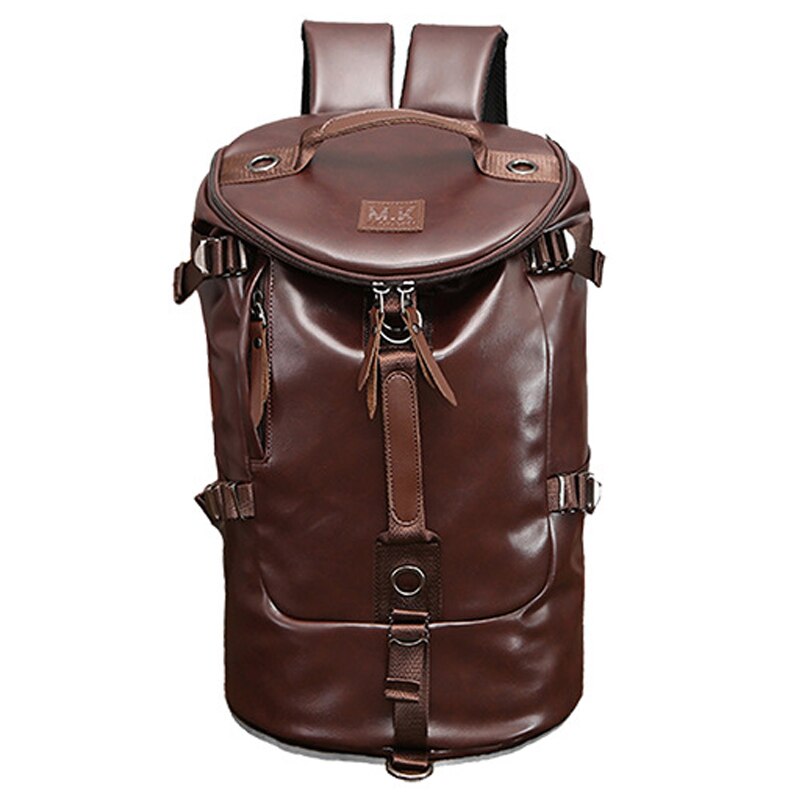 VIKUNJA POLO Große Kapazität Reise Rucksack Tasche Für Männer Multifunktionale Rolling Rucksäcke Rucksack Für Outdoor Reise: Brown PU