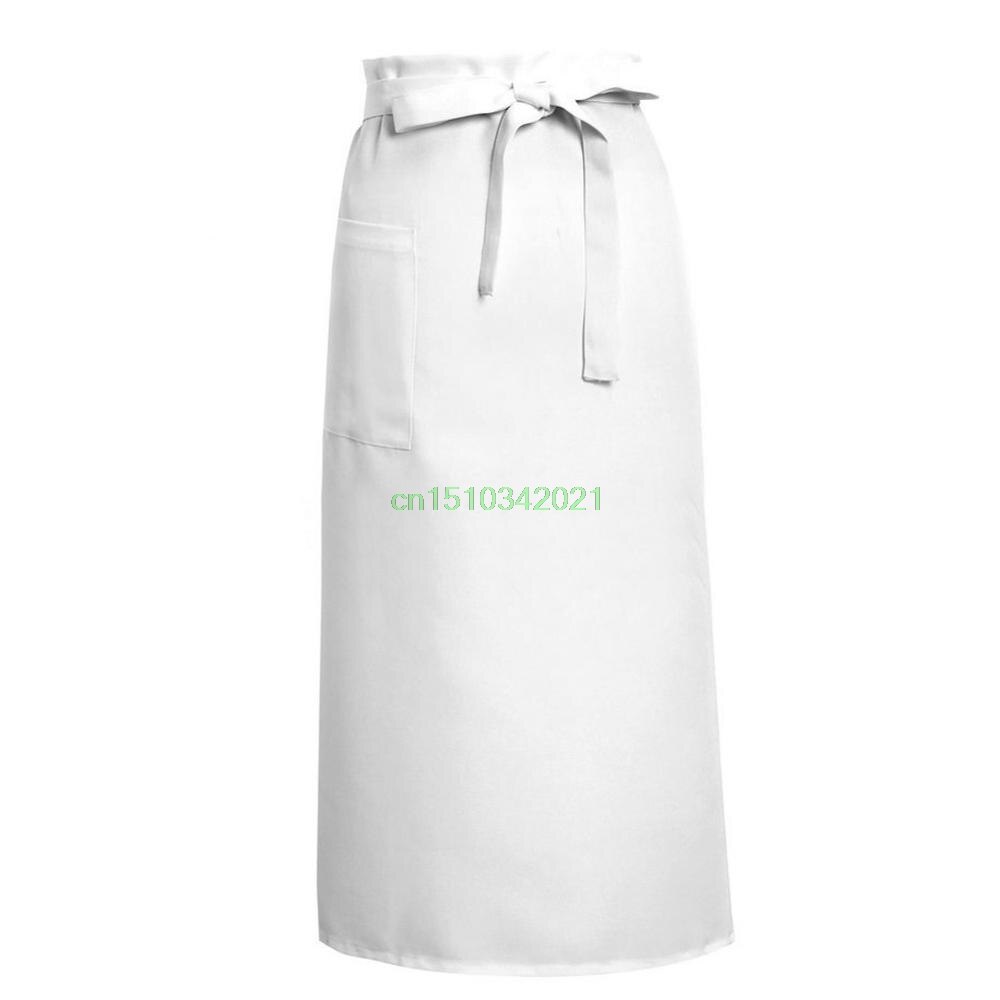 Delantales de cocina de longitud media, delantal de cintura larga, Catering, Chefs, camareros, uniforme,: 5