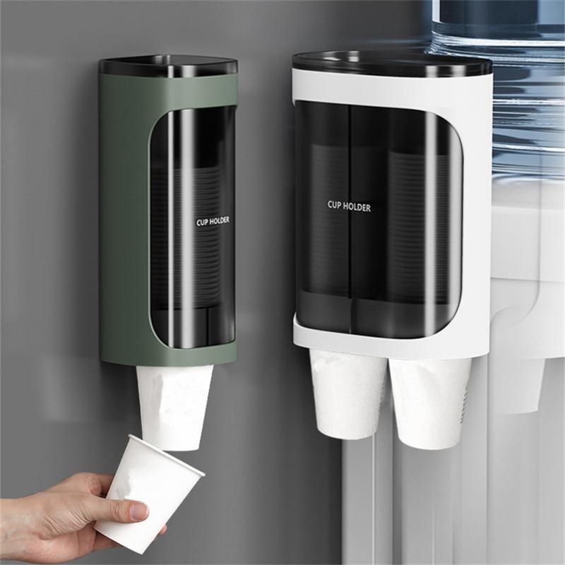 Dispensador de agua, soporte para vasos de papel, soporte para vasos de papel, estante de almacenamiento para tazas, organizador automático de cuentagotas para tazas