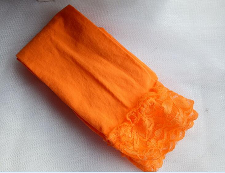 Leggings til børn cropped bukser blonder leggings pige fløjl lesbisk fem point bukser strømpebukser regnbue farve leggings til børn: Orange