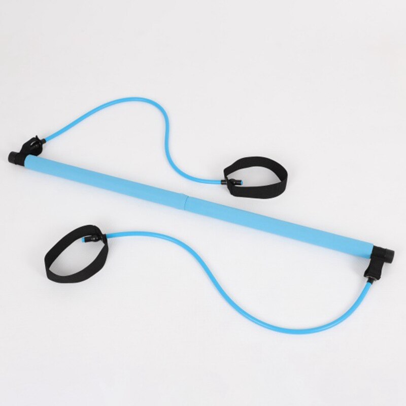 Portable Pilates Bar Kit Yoga Pilates Stick with Resistance Band, Home Gym Pilates Yoga Exercise Bar with Foot Loop for Total Bo