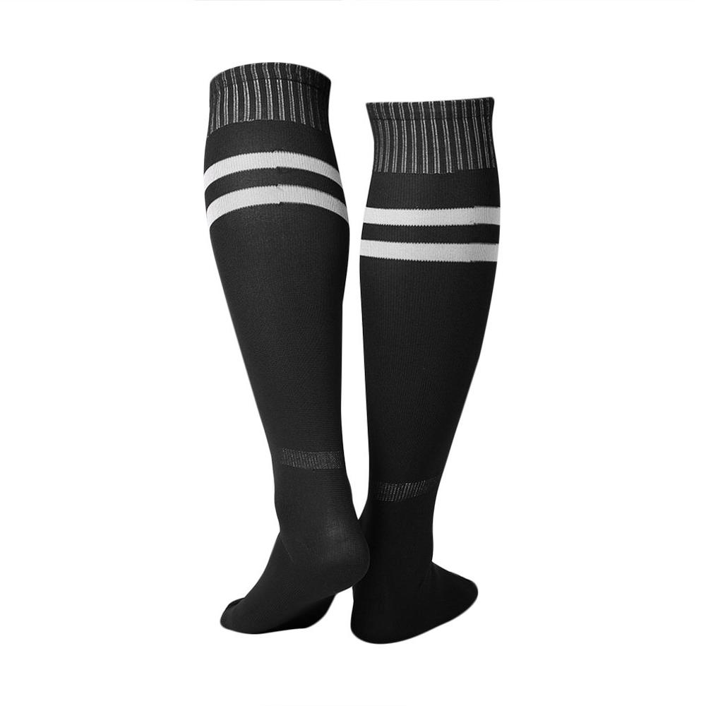 1 par sportssokker knæbensstrømper fodbold baseball fodbold over knæ ankel mænd kvinder sokker: Sort