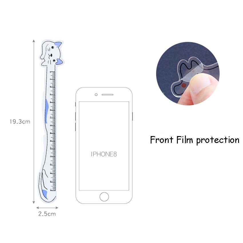 15cm Acrylic Straight Ruler Cartoon Measuring Rulers Students Stationery Cute Cat Rabbit Shape Clear Scale Transparent Ruler