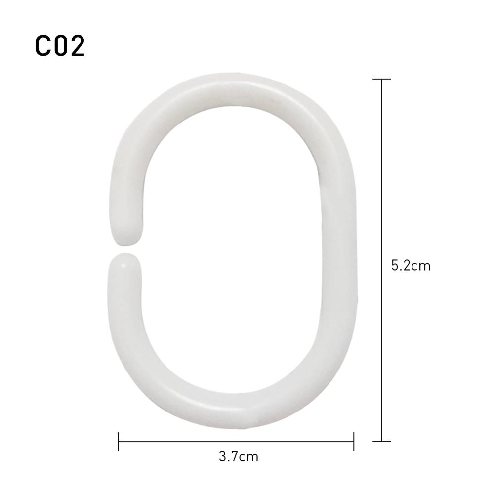 12 Pcs Plastic Shower Curtains Hooks Bathroom Products Seamless Shower Curtains Hanging Rings C02 White Thickening