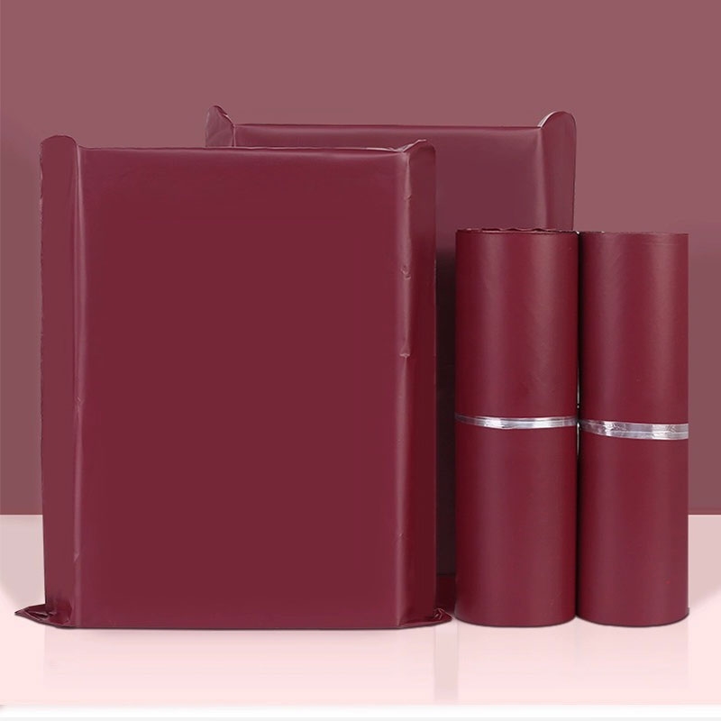 50Pcs Biodegradable Brown Red Express Packing Bag Thicken Logistics Waterproof Clothing Mailing Postal Bags Courier Pouch