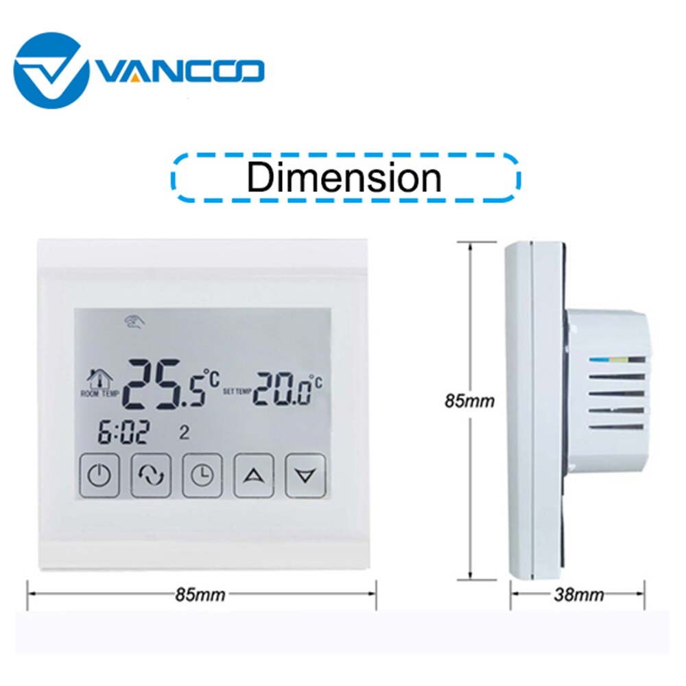 Vancoo Room thermostat Digital Temperature Controller Touch Screen Thermostat for Underfloor Heating for Thermal Actuator Valve