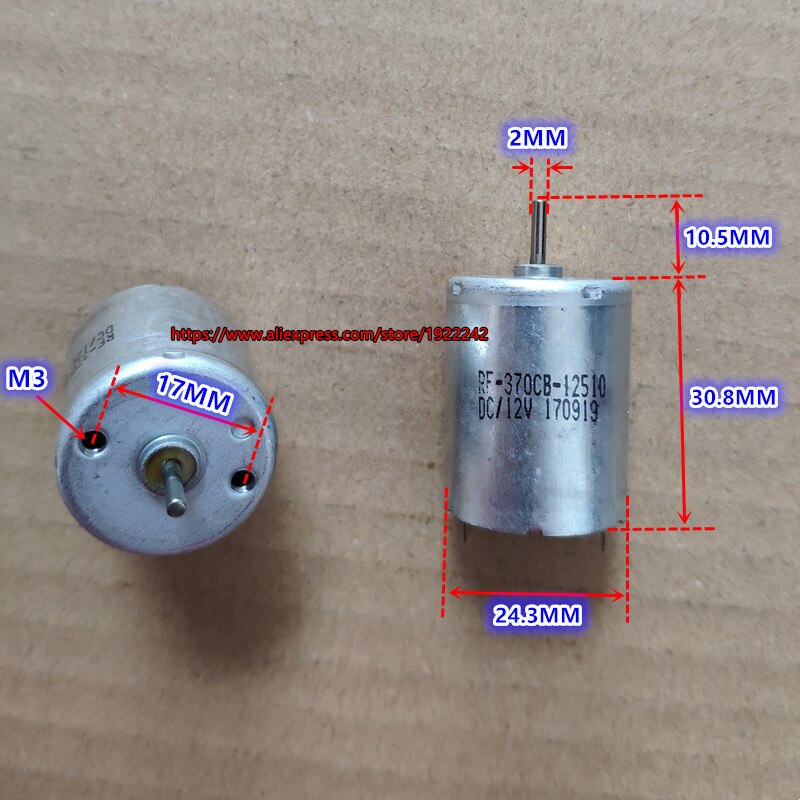 Brand Diamter 24Mm RF-370CB 12V 3700Rpm Edele Metalen Borstel Dc Motor Low Noise Speelgoed Model 370 motor ~