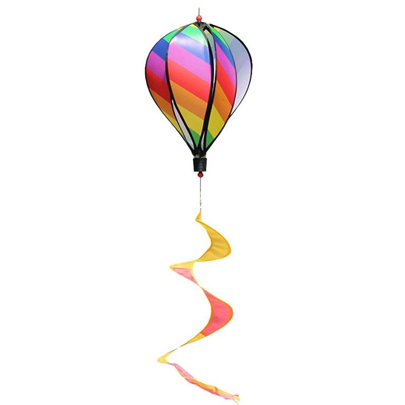 1/3/2Pcs Wind Chimes Rainbow Air Balloon Wind Spinner Rotating Sequins Windmill Wind Twister Hanging Decoration Random Color: 1Pc Random Color