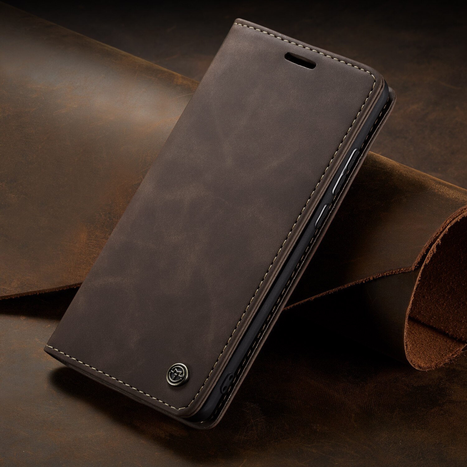 Per Samsung Galaxy S7 Bordo Magnetico Della Copertura di Caso di Vibrazione Su Samsung Galaxy S7 Casse Del Telefono S 7 In Pelle Vintage Portafoglio slot per Scheda di copertura: For Samsung S7 / Coffee