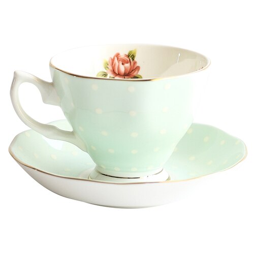 Creativity Flower Tea Cup Saucer Bone China Nordic Modern Eco Friendly Coffee Cups Luxury Reuseable Canecas Drinkware EK50BD: B