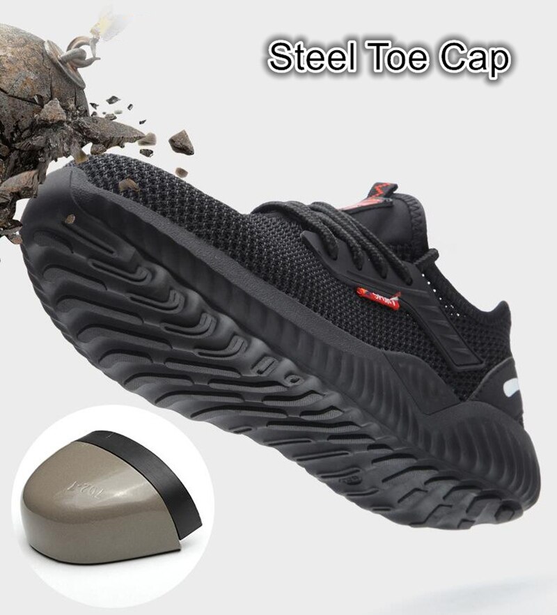Puimentiua Indestrutível Sapatos Homens Botas de Segurança do Trabalho Sapatos Biqueira de Aço Puncture-Proof Respirável Leve Tênis