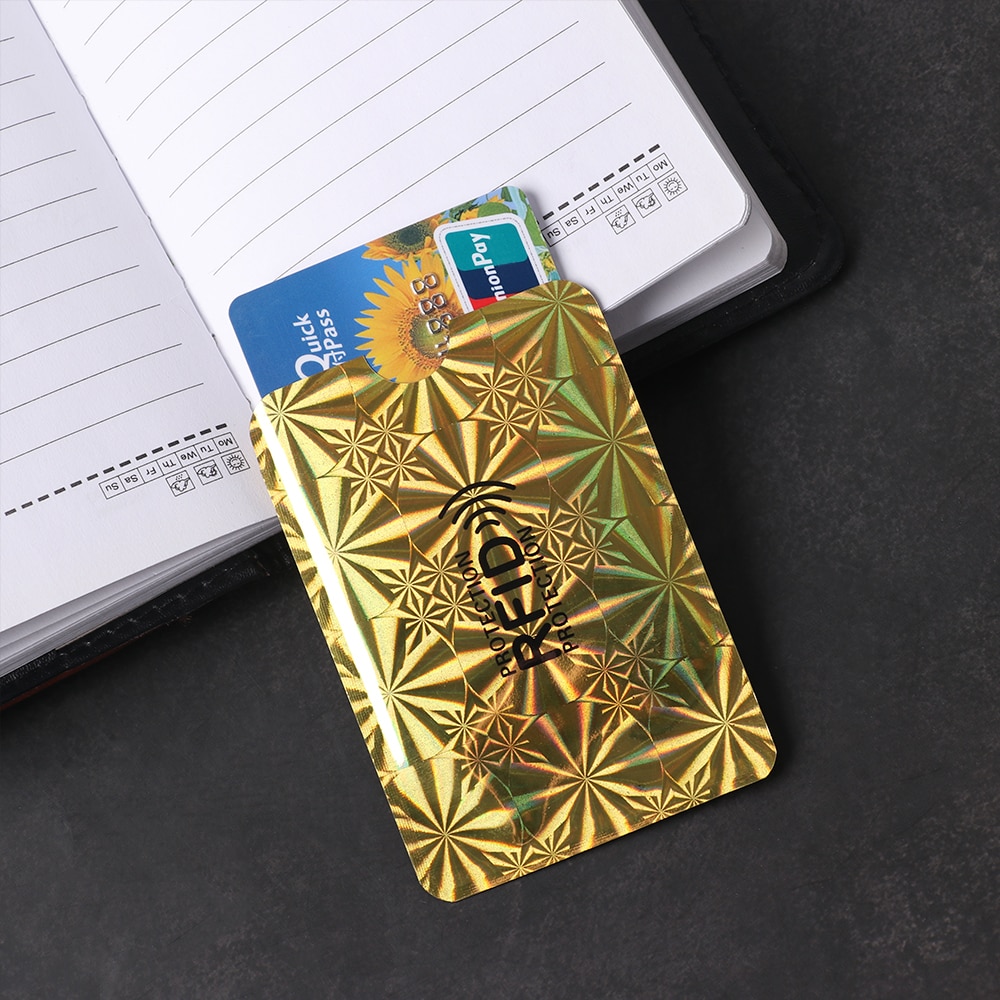 5 pièces feuille d'aluminium anti-démagnétisation carte Protection carte bancaire ensemble Anti Rfid blocage lecteur NFC antivol brosse porte-carte d'identité