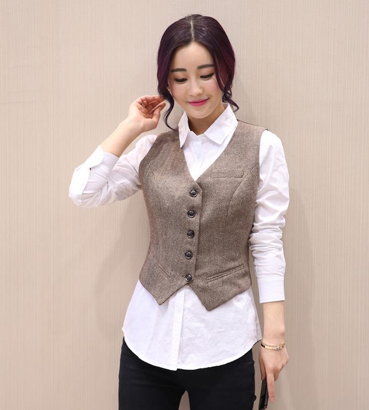 Frühling neue retro anzug weste damen weste kurze jacke Lässig ol Mantel frauen
