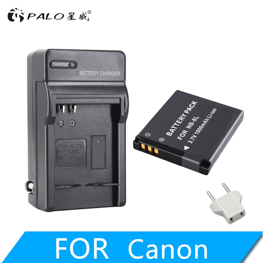 Nb 8L NB-8L NB8L Batterij + Lader Voor Canon Powershot A3300 A3200 A3100 A3000 A2200 A1200 Is Camera Vervanging batteria