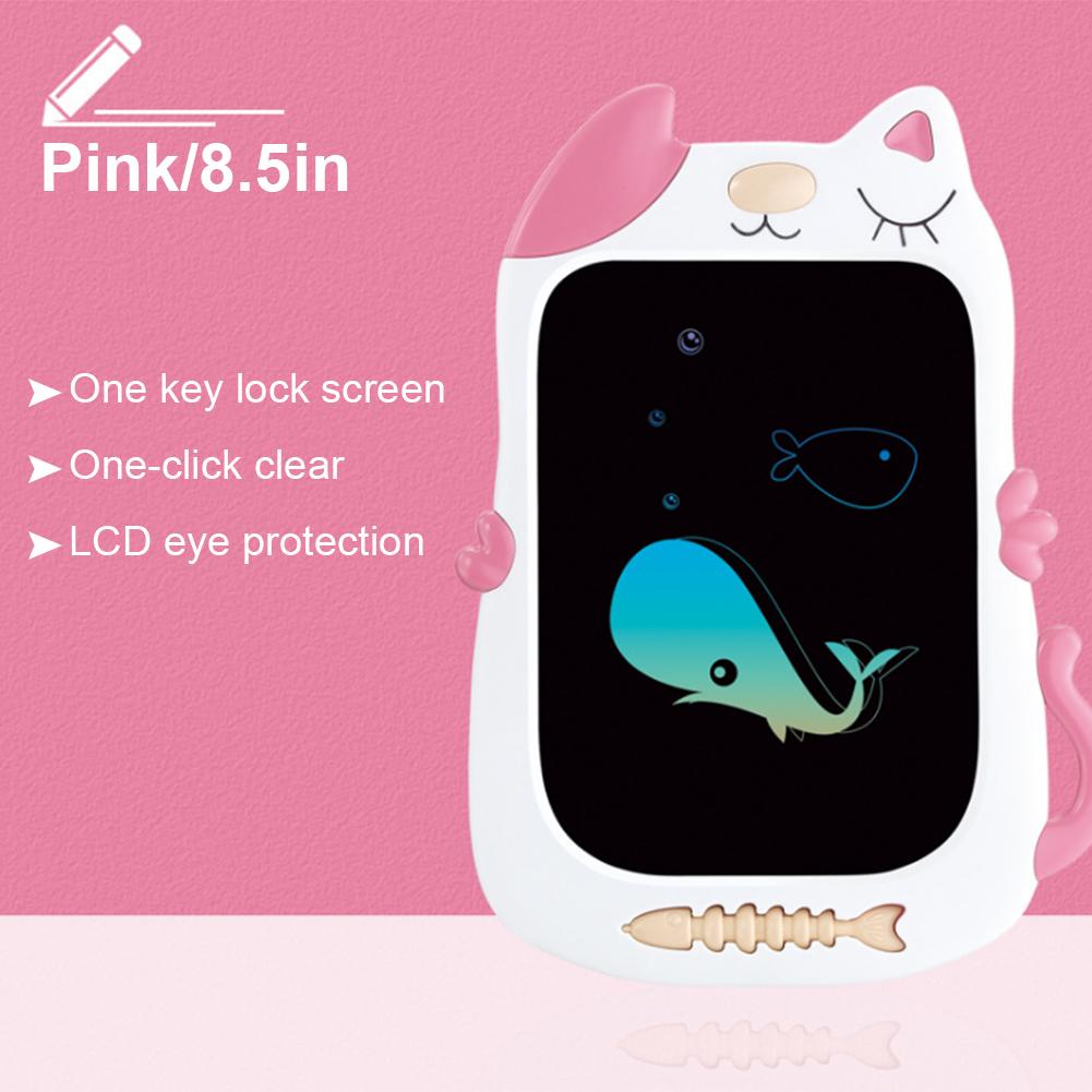 8.5 Inch Writing Tablet LCD Drawing Board Graffiti Pad For Children Writing Learning Scribble Board For Kids: Pink