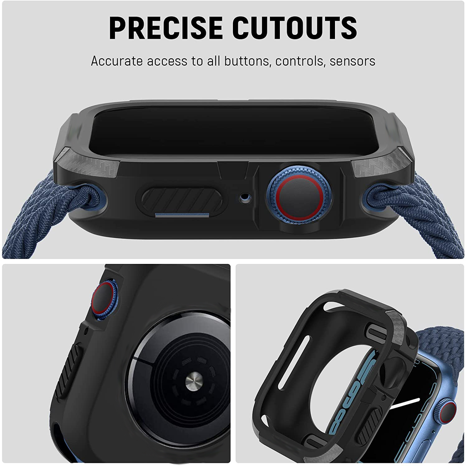 Wytrzymałe etui na Apple Watch Case 44mm 40mm 45mm 41mm 9 8 se 6 3 iWatch Accessorie TPU Screen Protector Apple watch serie 7 case