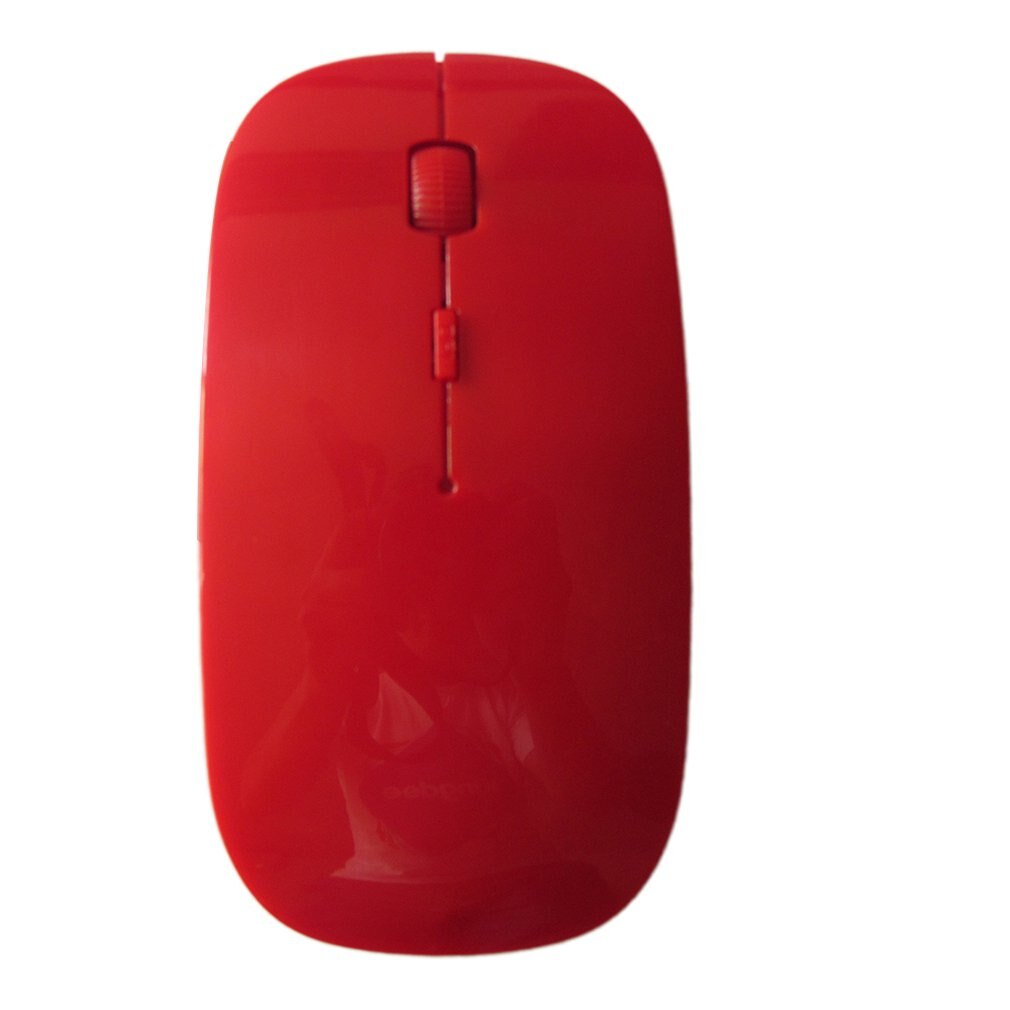 2.4g draadloze muizen met usb-ontvanger mini draagbare optische muis ergonomische muizen universele muis voor laptop pc muis: Rood