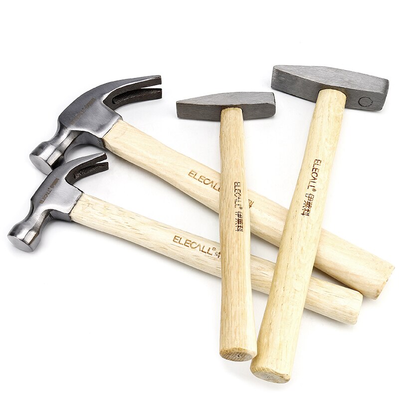 ELECALL-martillo de madera con garra para carpintería y herramienta electrónica, mini martillo de goma, martillos de seguridad, 0,25-0,5 kg