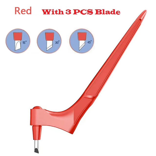 DIY Cutting Tool 360 Rotating Blade Cutter Paper Knife with 3 Heads Craft Cutting Knife Art Paper Cutting Tool: Red