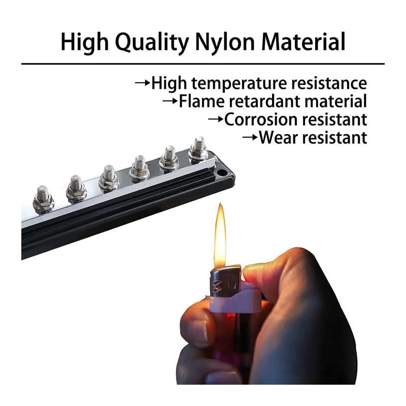 600A Bus Bar Heavy Duty Power Distribution Block Battery Marine RV Car 48V DC 8X M10(3/8") Terminal Studs Bus Bar Box