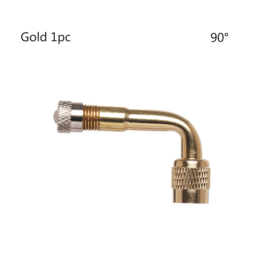 1Pc Hoek Gebogen Messing Air Tyre Ventiel Met Uitbreiding Adapter Voor Auto Vrachtwagen Motorfiets Fietsen Accessoires 3 Maten: Gold 90 -1PC