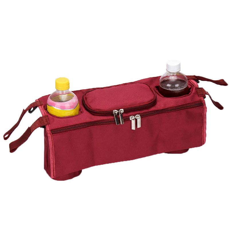 Kinderwagen Organizer Tas Veilig Console Tray Pram Opknoping Zakken Fles Cup Multifunctionele Kids Kinderwagen Accessoires: Rood