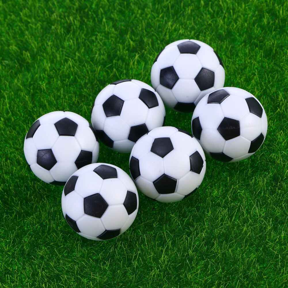 6Pcs 32Mm Tafel Voetbal Ballen Zwart/Wit