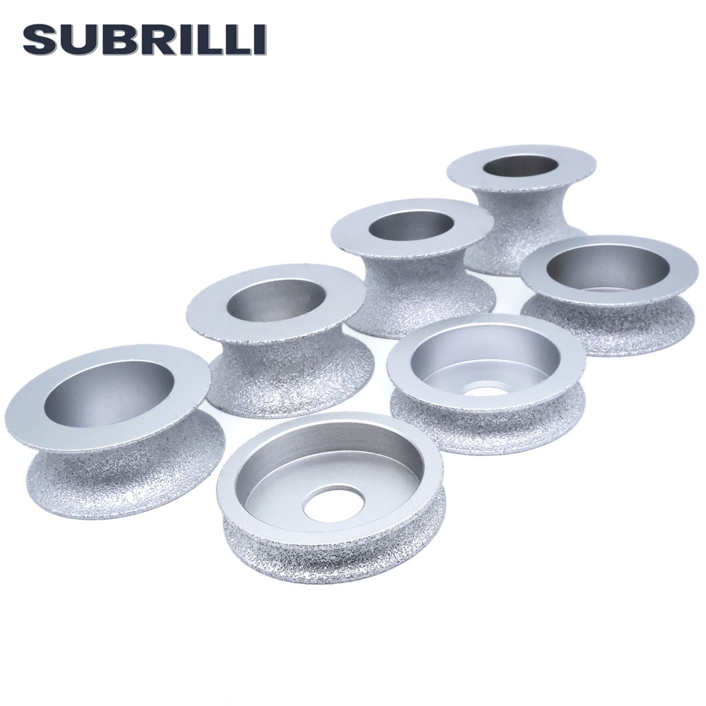 SUBRILLI Diamant Schleifen Rad Vakuum Gelötete Volle Bullnose Diamant Router bisschen Profilierung Rad Für Stein Granit Rand Schleif