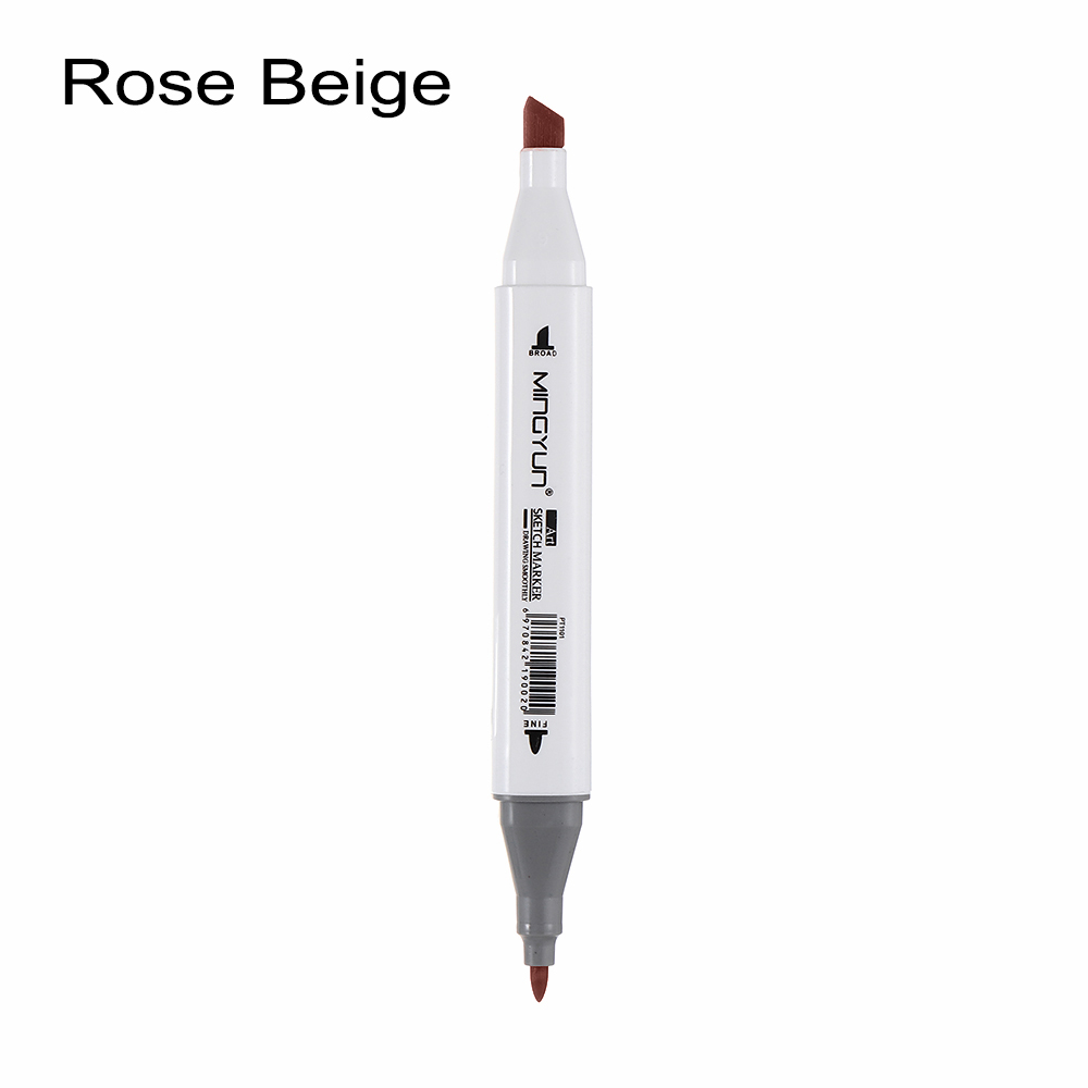 Marqueurs de couleurs Double tête 1 pièce | Brosse croquis peau brune série Portrait couleur dessin dessin dessin Manga Animation: Rose Beige