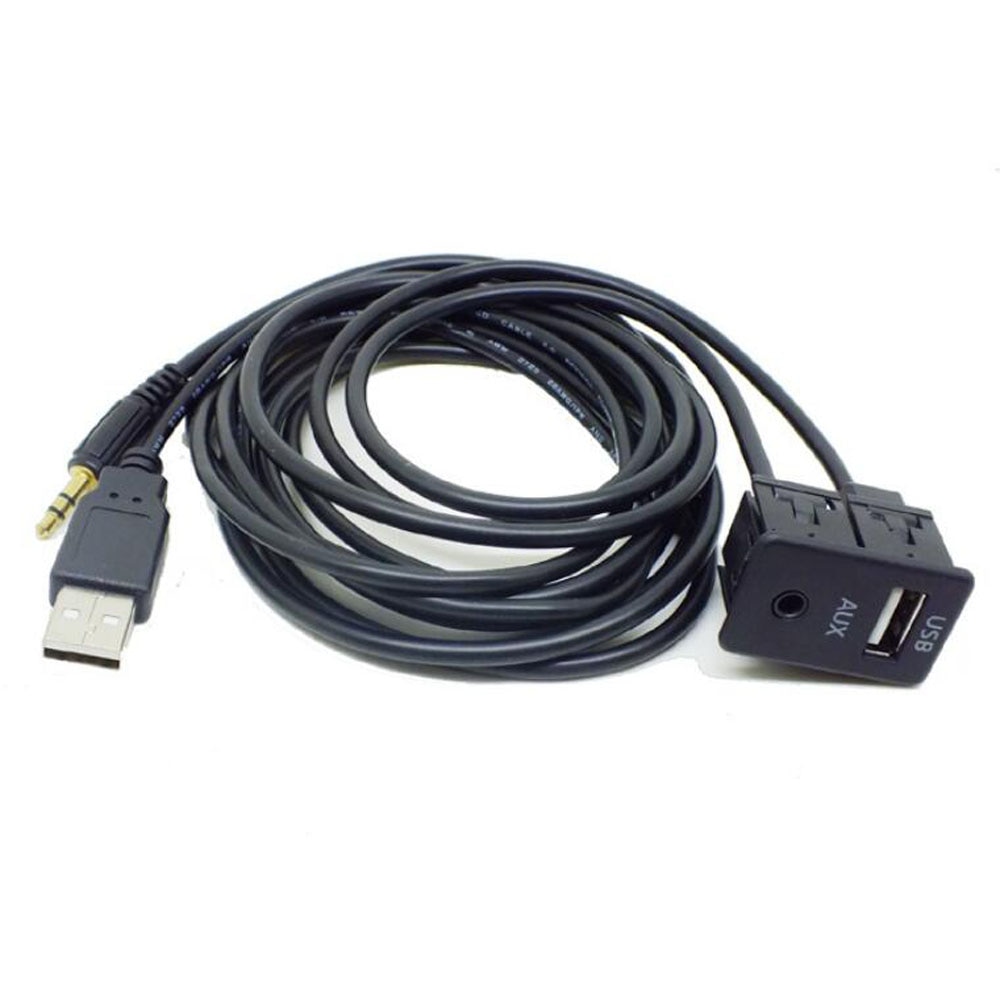Auto AUX USB Adapter - 3.5mm Flush Mount - ABS - voor Peugeot, Citroen, Renault
