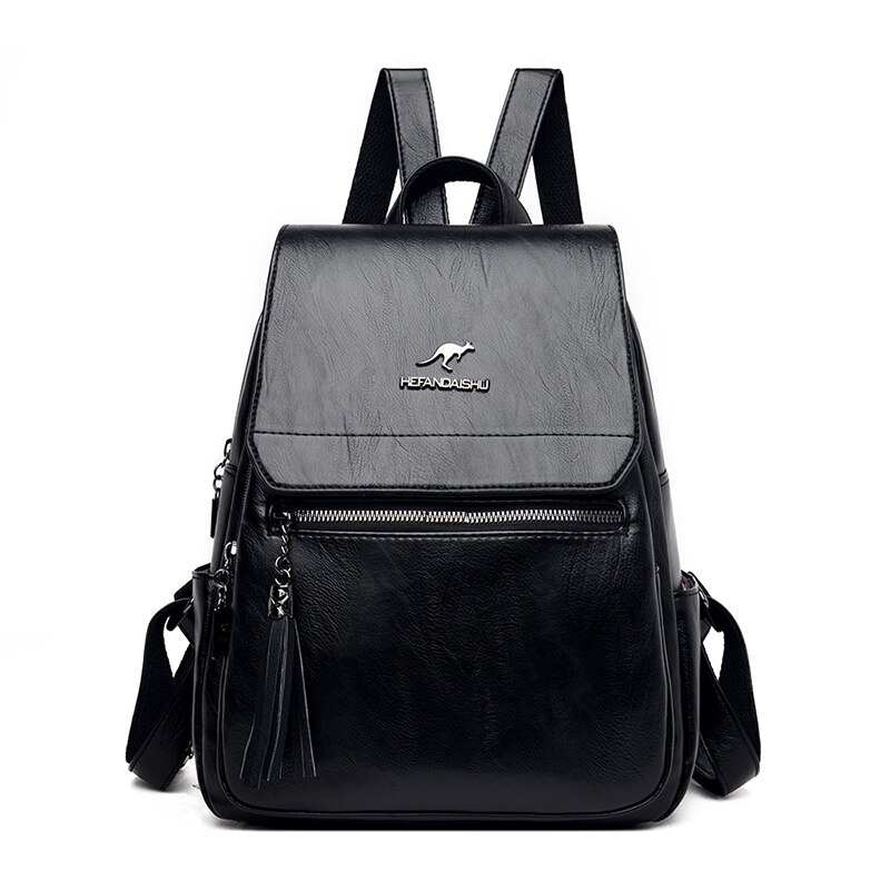 2020 nowy dorywczo skórzany designerski plecak kobiety plecaki o dużej pojemności dla młodzież szkolna dziewczyny wysokiej jakości plecak podróżny: czarny