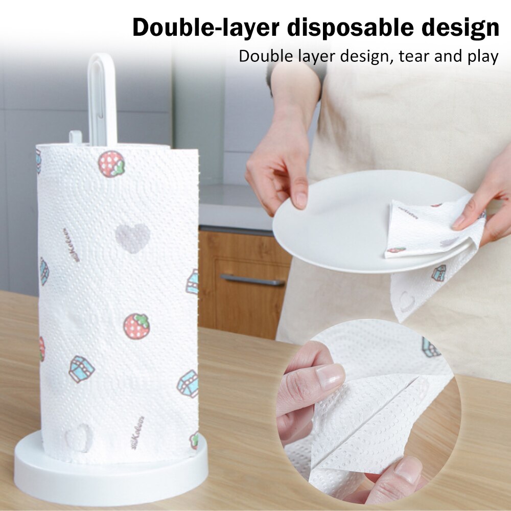 80Pcs/Roll Wegwerp Schoonmaken Papier Keuken Vaatdoek Olie Absorberend Papier Handdoek Nat Droog Dual Purpose Schotel Handdoek