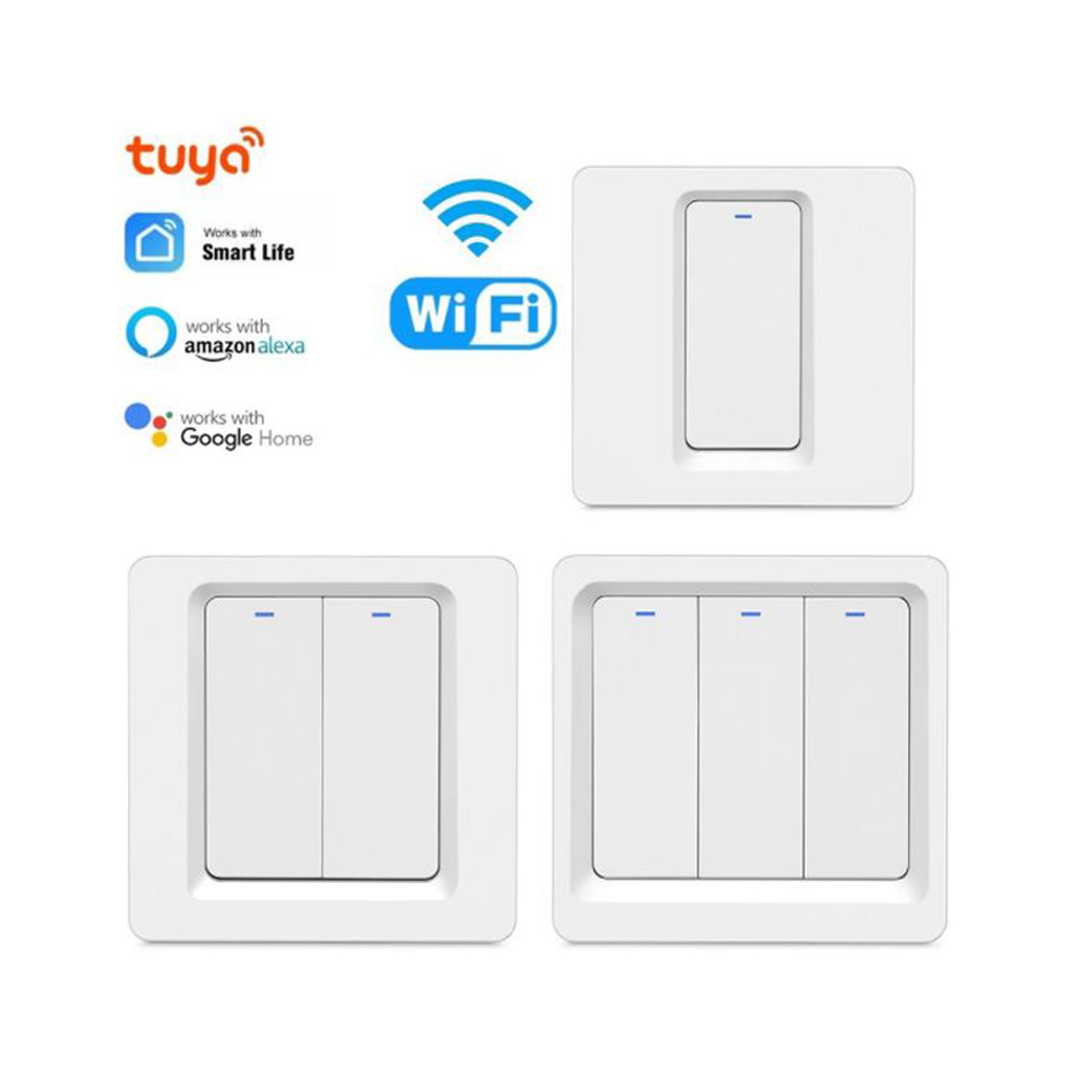 Wifi Smart Light Switch panel key switch Voice Control Tuya Wireless Wall Switches Remote with Alexa Google Home 1/2/3 Gang