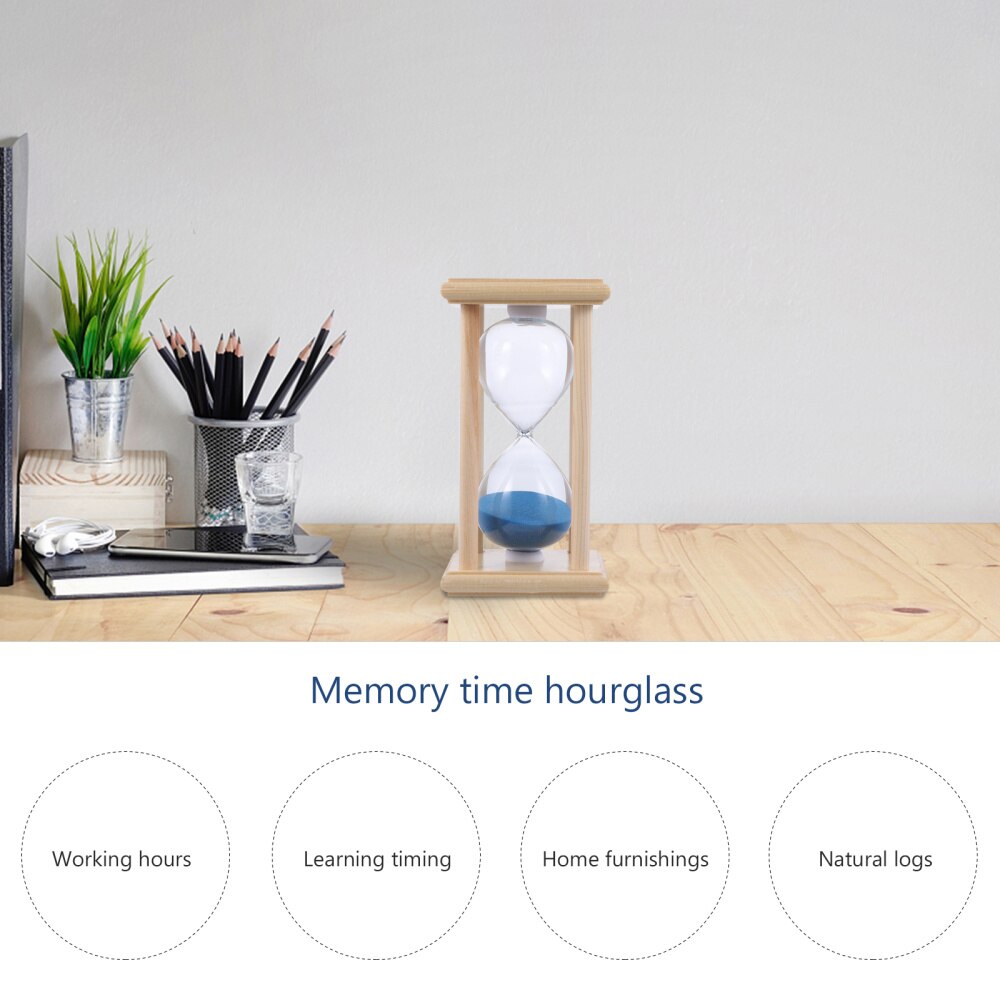 Wooden Frame Hourglass Glass Transparent Glass Sandglass Restaurant Accessories