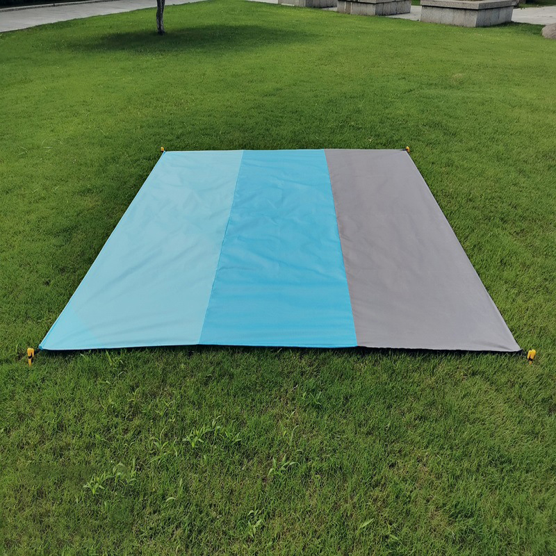 Summer Portable Pocket Picnic Waterproof Mat Sand Beach Mat Outdoor Camping Hiking Equipment Folding Blanket Tent Cover: Gray / 200x210cm