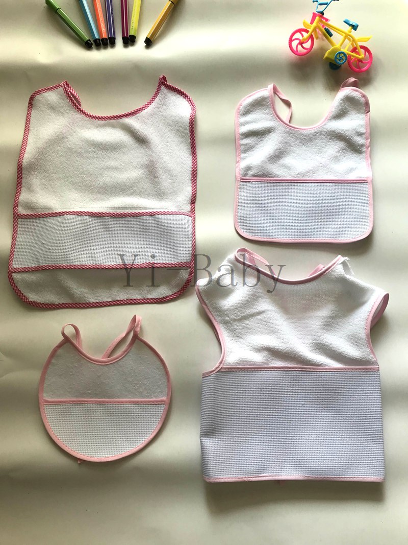 , 4 unidades por juego, Baberos de punto de cruz, toallas para saliva infantil, paños de eructo, babero impermeable de bebé