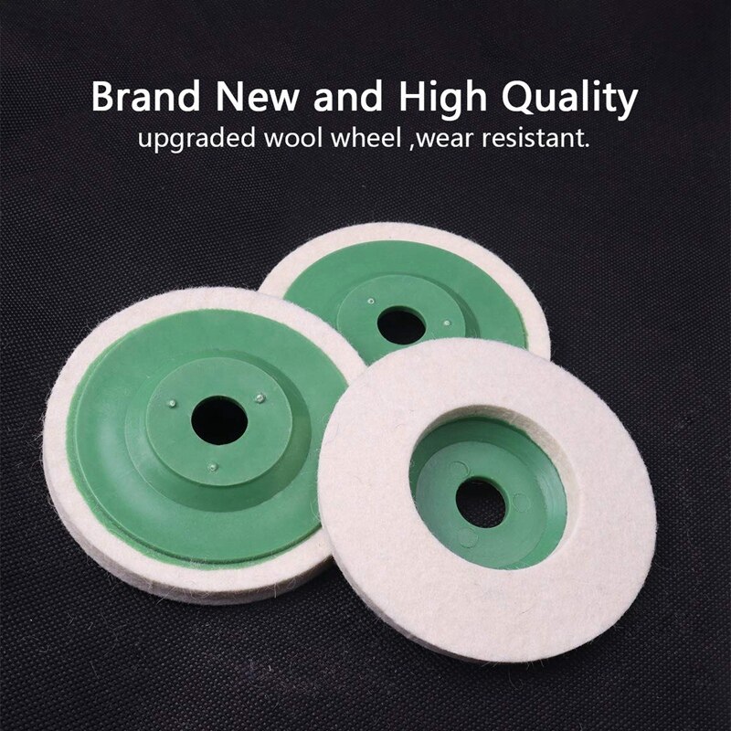 ! 10Pcs 100Mm 4 Inch Wool Buffing Round Polishing Wheels Pads Polisher Wheels for Copper Iron&amp;Aluminum Metal Polishing
