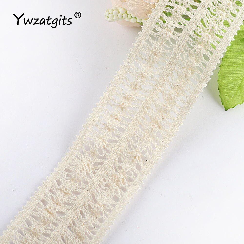 Ywzatgits 5Yards/Lot Hoge Elasticiteit Katoen Kant Kledingstuk Trim Lint Naaien Decoratie Materiaal YR0819