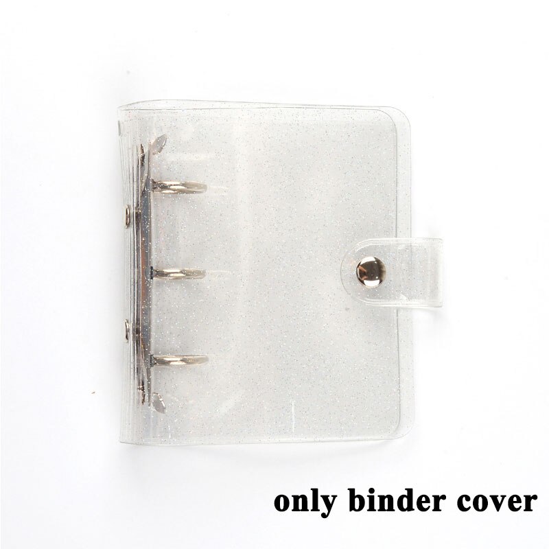 3 Rings Loose-leaf Shell Binder Cover Photo Album Cover Notebook Cover Photo Organizer School Stationery Mini Pocket: silver