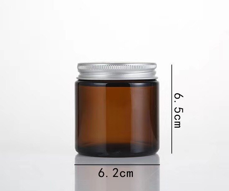 Taza de bougie marrones grandes DIY botella vacía hecha a mano de vidrio vela tarro fabricación de velas materiales envase recargable: 100ml silver cover