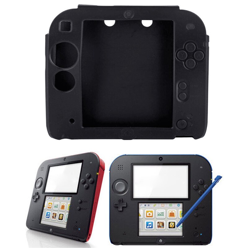 Schutzhülle Silikon Gummi + Reinigungstuch für Nintendo 2DS - Weich