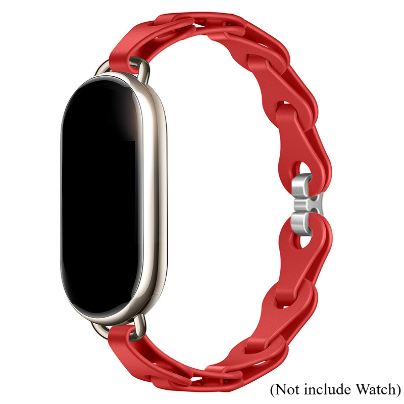 Rubber Strap for Xiaomi Mi Band 9 Stainless Steel Buckle Bracelet for Miband 8 NFC Lady Style Replacement Silicone Band