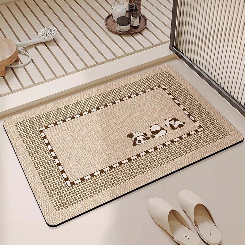 Tapis de sol de salle de bain, boue de diatomée, séchage rapide, tapis de porte de salle de bain, tapis antidérapant domestique, lavabo de toilette, coussinet de pied: 50x160cm / green