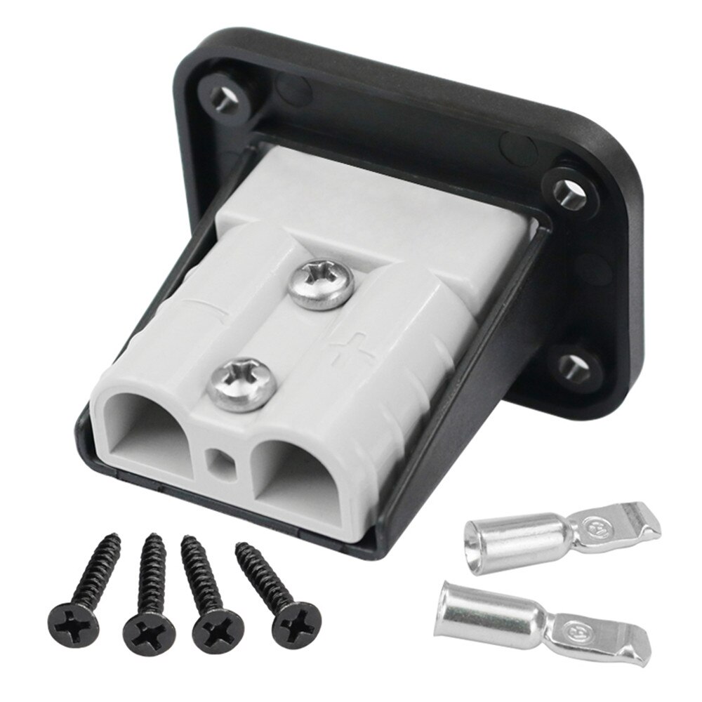 Flush Mount Anderson Plug 50 Amp Connector Kit Mounting Bracket Panel Cover Accessories for Caravan Camper Boat Truck